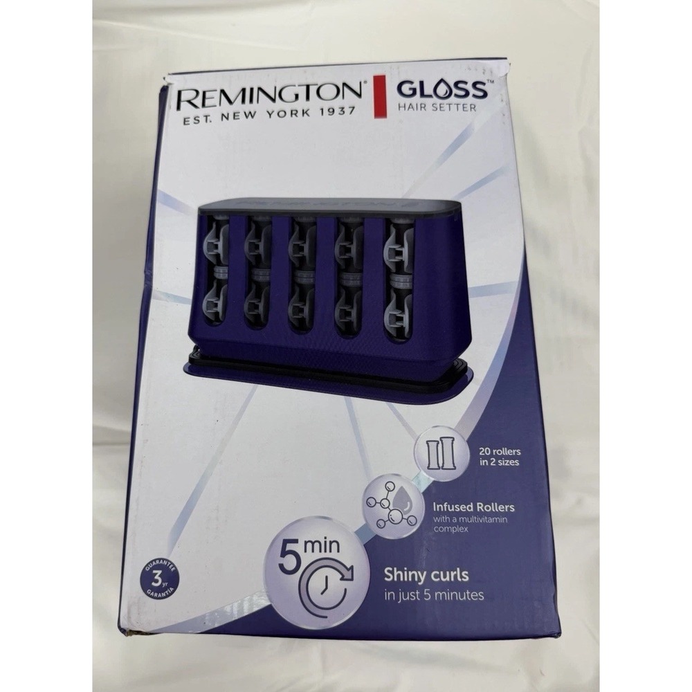 Remington Gloss Hair Setter Hot Rollers Purple Ceramic 94433098 NEW OPEN BOX